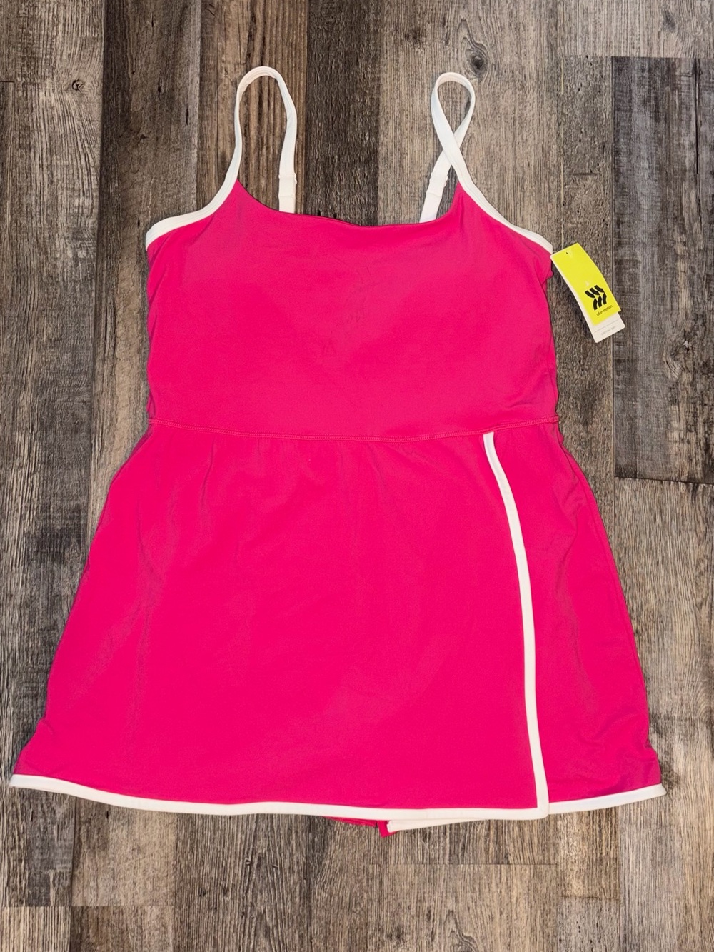 all in motion Bright Pink active Dress with White Trim